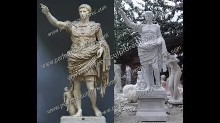 Tamanho real jardim decorativo esculpido pedra estátua escultura em mármore para exterior (SY