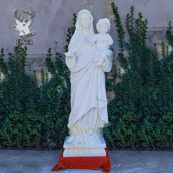 Estátua católica de Jesus em tamanho real, mármore branco, Cristo Jesus e Nossa Senhora, Mãe Maria, estátua de mármore